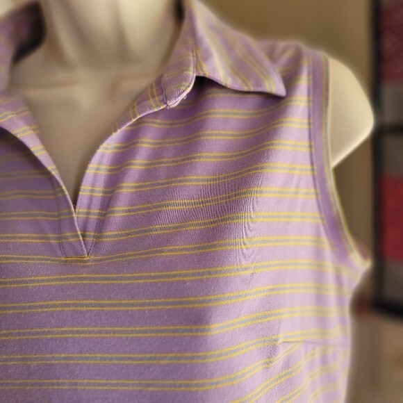 Nike Fit Dry Purple Striped Sleeveless Golf Tank Size Large - Picture 3 of 6